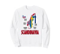 Carte des Drapeaux scandinaves - Lettrage Nordique Noir Sweatshirt