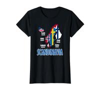 Carte des Drapeaux scandinaves - Lettrage Nordique T-Shirt Graphique avec Valeur