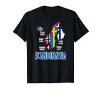Carte des Drapeaux scandinaves - Lettrage Nordique T-Shirt Graphique avec Valeur
