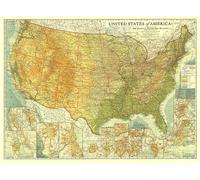 Carte des Etats-Unis d'Amérique de 1923