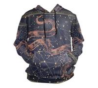 Carte des éToiles Constellations DoréEs Sweat à Capuche Vêtements de Sport 3D Imprimer Sweat-Shirt pour Filles Garçons Hommes