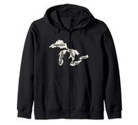 Carte des Grands Lacs du Michigan Vintage Pride Sweat à Capuche
