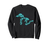 Carte des Grands Lacs du Michigan Vintage Pride Sweatshirt
