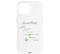 Carte des îles sous Le Vent Antigua St Martin Brabuda Coque pour iPhone 15