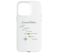 Carte des îles sous Le Vent Antigua St Martin Brabuda Coque pour iPhone 15 Pro Max