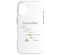 Carte des îles sous Le Vent Antigua St Martin Brabuda Coque pour iPhone 16