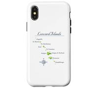 Carte des îles sous Le Vent Antigua St Martin Brabuda Coque pour iPhone X/XS