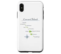 Carte des îles sous Le Vent Antigua St Martin Brabuda Coque pour iPhone XS Max