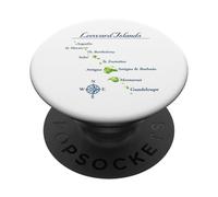 Carte des îles sous Le Vent Antigua St Martin Brabuda PopSockets PopGrip Adhésif