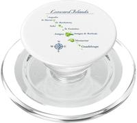 Carte des îles sous Le Vent Antigua St Martin Brabuda PopSockets PopGrip pour MagSafe