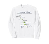 Carte des îles sous Le Vent Antigua St Martin Brabuda Sweatshirt