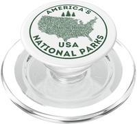 Carte des Parcs nationaux - Randonnée - Voyage - Camping - Rétro USA PopSockets PopGrip pour MagSafe