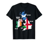 Carte des Pays et Drapeaux des îles Britanniques pour Homme et Femme. T-Shirt