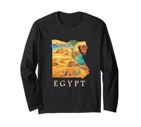 Carte des Racines égyptiennes - Pyramides du Caire Gizeh Souvenir de l'Égypte Manche Longue