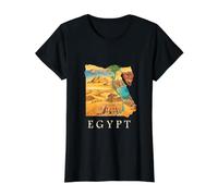 Carte des Racines égyptiennes - Pyramides du Caire Gizeh Souvenir de l'Égypte T-Shirt Graphique avec Valeur, Femme, Noir, XS