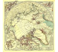 Carte des régions du pôle Nord de 1907