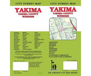Carte des rues - Yakima, Comté de Yakima, vignobles (Washington) | GM Johnson
