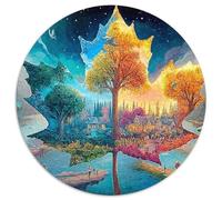 Carte des Saisons 1000 Pièces Puzzle Circulaire Puzzles Classiques Jeu Cadeau Unique Difficile Impossiblepour Adultes Décoration pour Enfants Cadeau 1000pcs (67.5x67.5cm)