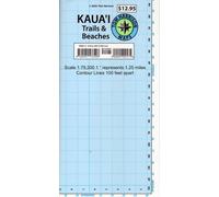 Carte des sentiers et des plages de Kaua'i | Tom Harrison Maps