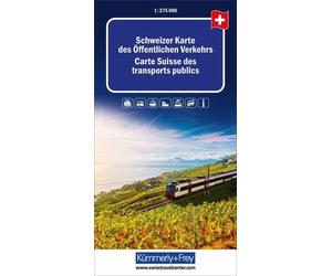 Carte des transports publics en Suisse | Kümmerly & Frey