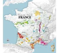 Carte des Vins de France - 120 x 120 cm, carrée avec la Corse - panneau PVC 3 mm semi-rigide