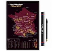 Carte des vins de France à gratter | Format standard 60 x 40 cm | Idee cadeau original vin anniversaire, fete des peres, noel