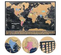 Carte des voyages Scratch The World® - Couleurs vives - Avec panneau des drapeaux du monde - Format X-Large - 84 x 59 cm - Maps International - Plus de 60 ans de création de cartes