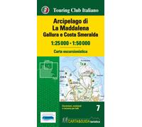 Carte détailée + guide - Archipel de la Maddalena (Sardaigne) | Touring Club Italiano