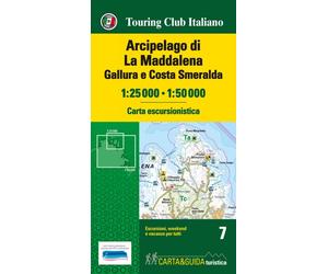Carte détailée + guide - Archipel de la Maddalena (Sardaigne) | Touring Club Italiano