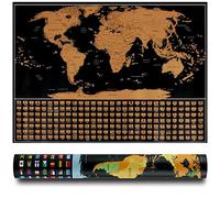 Carte Détaillée à Gratter du Monde, Hillylolly Carte du Monde à Gratter, Carte Monde de Voyage & Poster, Scrape Off World Map, Scratch Off Travel Map, 42.5 * 30 cm, Emballage Tube Carton