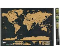 Carte Détaillée à Gratter du Monde, Hillylolly Carte du Monde à Gratter, Carte Monde de Voyage & Poster, Scrape Off World Map, Scratch Off Travel Map, 42.5 * 30 cm, Emballage Tube Carton