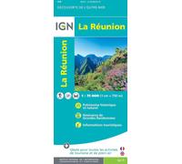 Carte détaillée - Ile de la Réunion- VERSION MURALE ET PLASTIFIEE | IGN