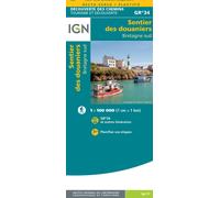 IGN Carte plastifiée Bretagne Sud - Sentier des douaniers GR34 1:110 000 (89029)
