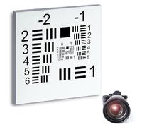 Carte d'étalonnage de résolution d'objectif de caméra, Carte d'étalonnage de Cartes de Film Positif/négatif 1/2/3 Pouces, précision ± 1 µm, Non réfléchissante(Positive Film Card,3 * 3 in (-2~5))