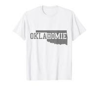 Carte d'État drôle Oklahoma Vintage Pride T-Shirt Graphique avec Valeur
