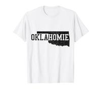Carte d'État drôle Oklahoma Vintage Pride T-Shirt Graphique avec Valeur
