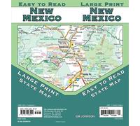 Carte d'état - Nouveau-Mexique (gros caractères, facile à lire) | GM Johnson