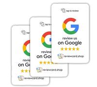 Carte d'évaluation Google NFC | Carte d'évaluation sans contact | Collectez 5 avis et classez en haut de la recherche Google (lot de 3 cartes Google)