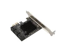 Carte d'extension adaptateur SATA III vers PCI Express 3.0 X1, 6 Ports, pour Transmission de données rapide