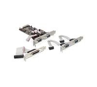 Carte d'extension DeLOCK 89177 PCIe vers 4 ports Série et 1 port Parallèle - Chipset Moschip - Compatibilité Windows 2000/XP/Server-2003/Vista