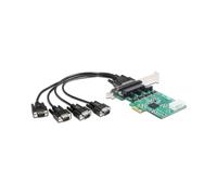 Carte d'extension DeLOCK 89335 PCIe vers 4 ports Série RS-232 internes, températures de fonctionnement -30°C à 75°C, compatible Windows et Linux