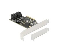 Carte d'Extension DeLOCK 90395 PCIe vers 5 Ports SATA Internes 6 Gbit/s avec Support S.M.A.R.T., TRIM et NCQ, Incluant Câbles et Crochets d'Élévation