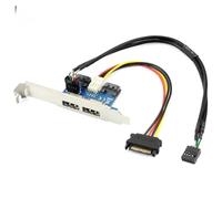 Carte d'extension double Ports SATA vers eSATAp Power Over eSATA, carte mère 2 x extenseur SATA et USB 2.0 avec boîtier PC, couvercle de fente PCI