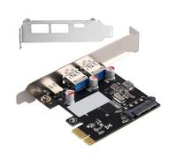 Carte d'extension graphique de bureau PCI-E1x vers USB3.1 Type-C Adaptateur USB3.0 A Insertion avant et arrière