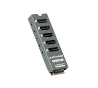Carte D'Extension M.2 PCIe Vers 5 SATA3.0, Convertisseur de Riser pour L'Expansion de L'Ordinateur JMB585, Prend en Charge la Fonction PM avec
