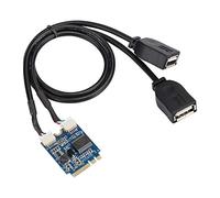 Carte d'extension PCI E M.2 NGFF vers USB Riser Card Key A E vers double port USB2.0 Interface Cable Adapter Carte d'extension