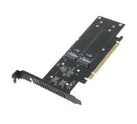 Carte D'extension Pci-e Nvme 4 Ports, PCB Noir, Contacts Plaqués Or | Double Alimentation Dc, Structure Renforcée, Acquisition de Données, Usage Interne