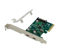Carte D'extension Pci-E Vers 2 Ports Usb3.1 Type-C 10 Gbps, Carte D'extension Arrière Haute Vitesse, Alimentation Sata, New-Pci-E