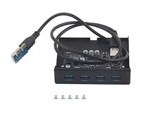 Carte d'extension PCI E vers 4xUSB3.0, Puce NEC720201, Adaptateur de Baie de Disquette Avant, Conception à Profil Bas avec Alimentation, 4 Ports USB Avant pour Un accès Facile