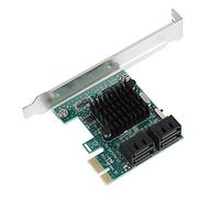 Carte d'extension PCI-E vers SATA 3.0, Adaptateur de Carte contrôleur Express sans Fil 4 Ports 6G avec dissipateur de Chaleur pour PC de Bureau